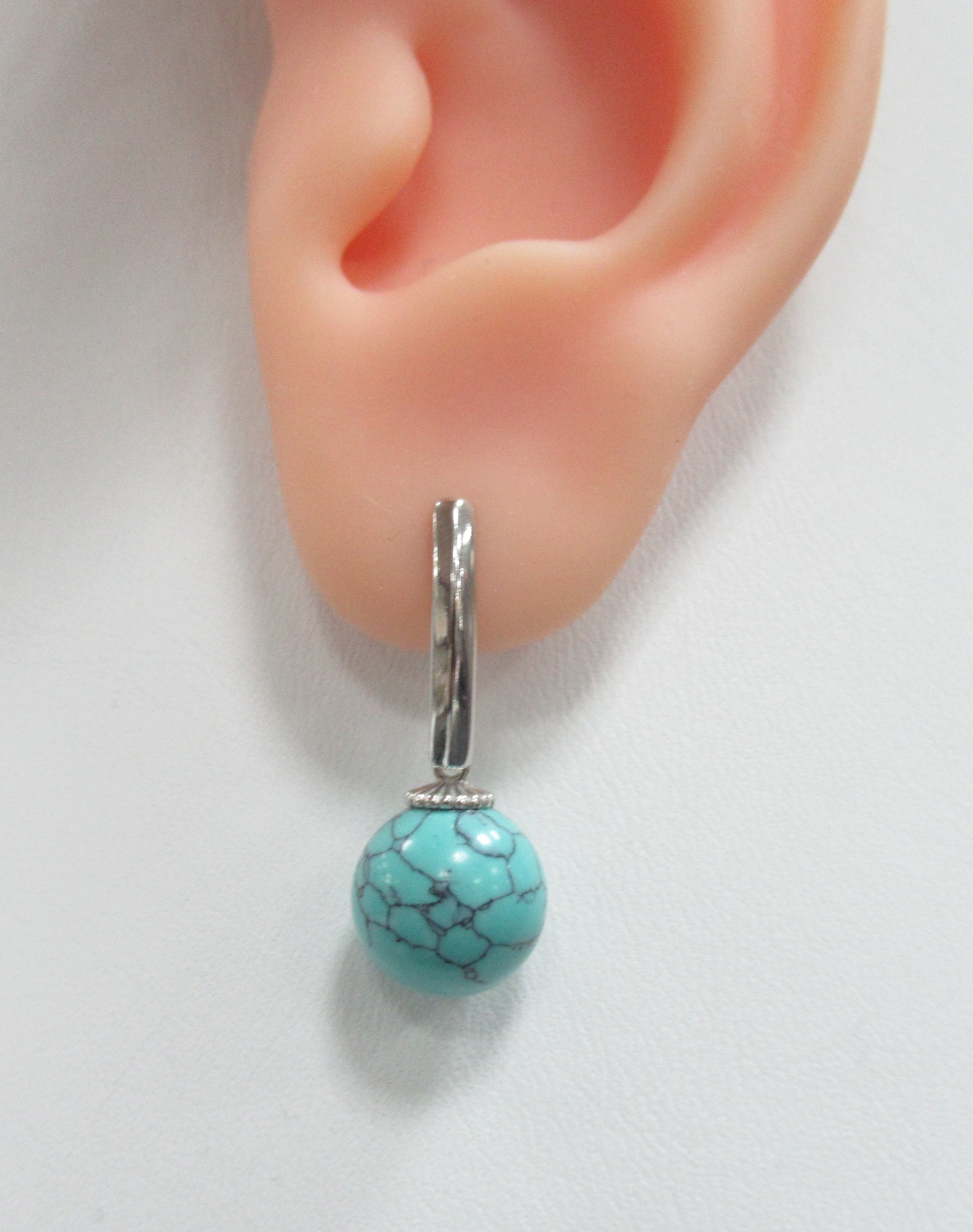 Серебряные серьги с бирюзой